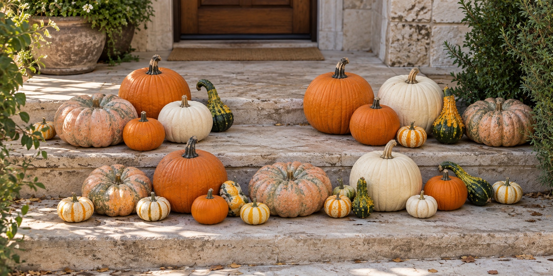 Full Porch pumpkin display